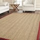 SAFAVIEH Natural Fiber Oceana Herringbone Seagrass Rug - 8' x 10' - Natural/Red
