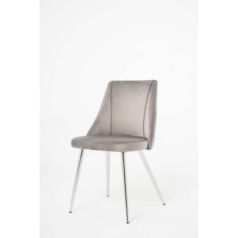 Modern Grey Velvet Dining Chairs