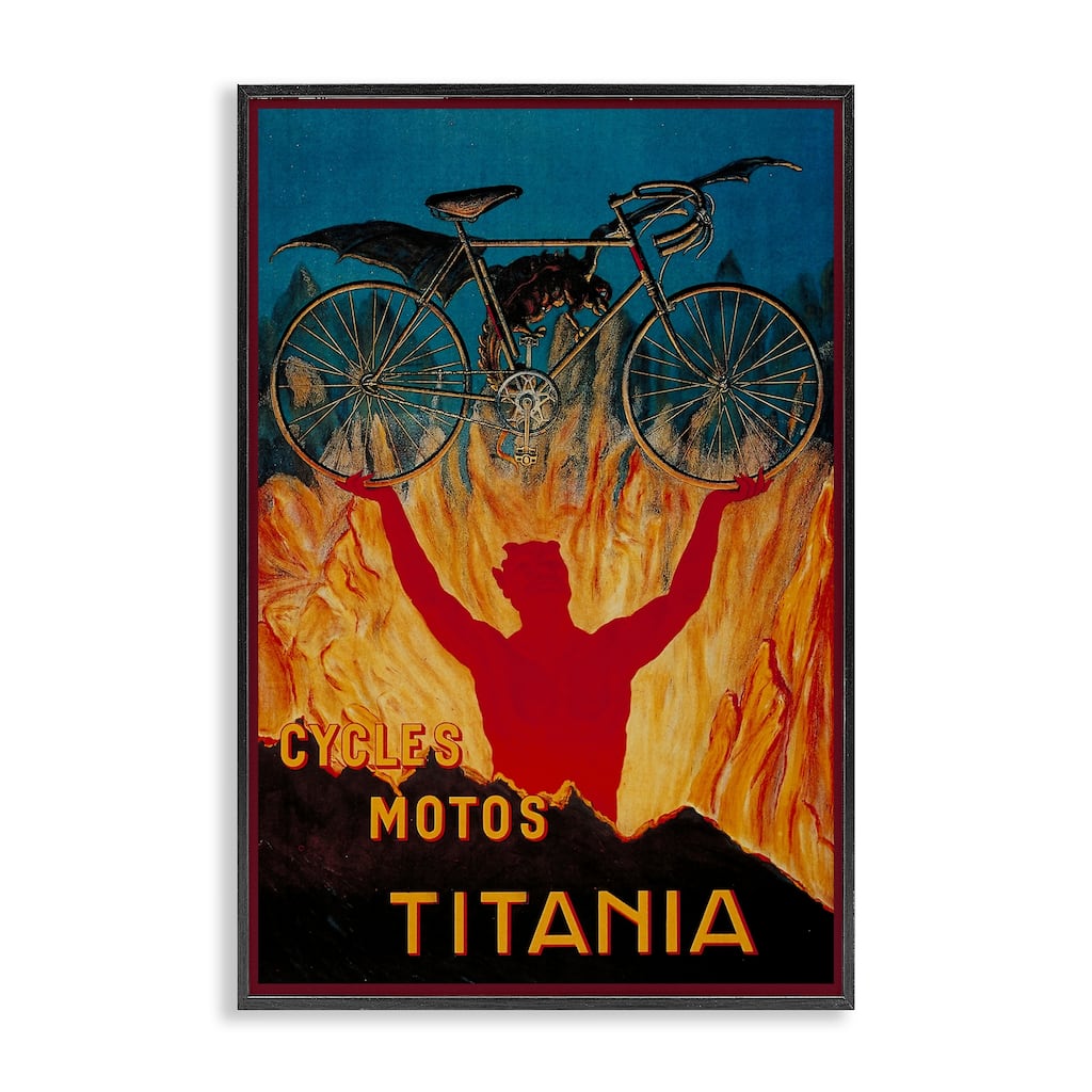 Stupell Vintage Dragon & Bicycle Framed Giclee Art Design By Marcus Jules
