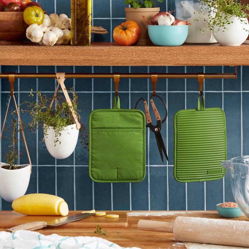 KitchenAid Ribbed Soft Silicone Pot Holder 2-Pack Set, 7"x9"