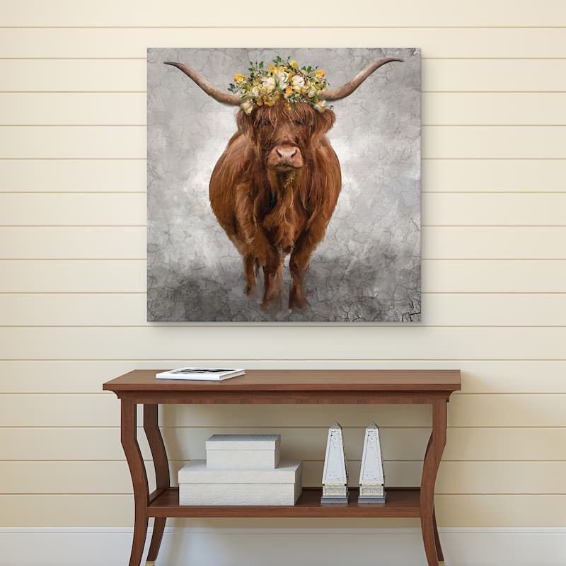 Lady Longhorn by Studio Arts Canvas Art Print