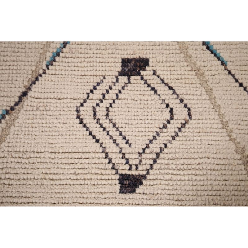 Moroccan Abstract Area Rug Handmade Wool Carpet - 7'11" x 11'6"