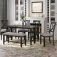 6 Piece Family Dining Room Set, Solid Wood Foldable Table and 4 Chairs ...