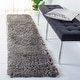preview thumbnail 11 of 61, SAFAVIEH Flokati Shag Mia 2.75-inch Thick Rug 2'3" x 10' Runner - Charcoal