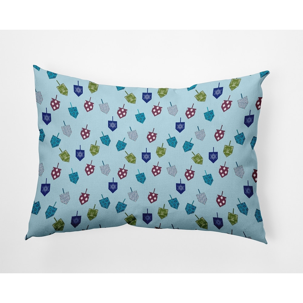Dreidel Pattern Hanukkah Indoor/Outdoor Throw Pillow