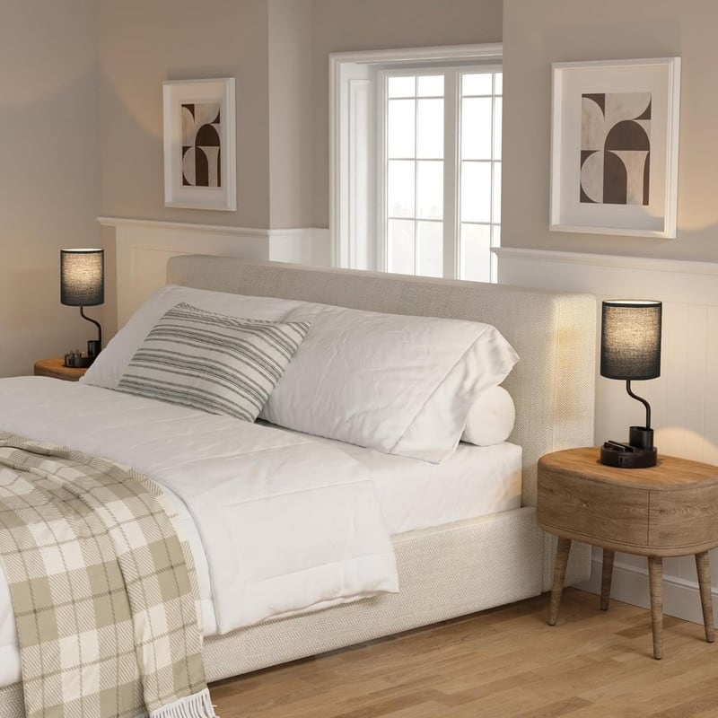 Bedside Table Lamps for Bedroom Set of 2 - Nightstand Light