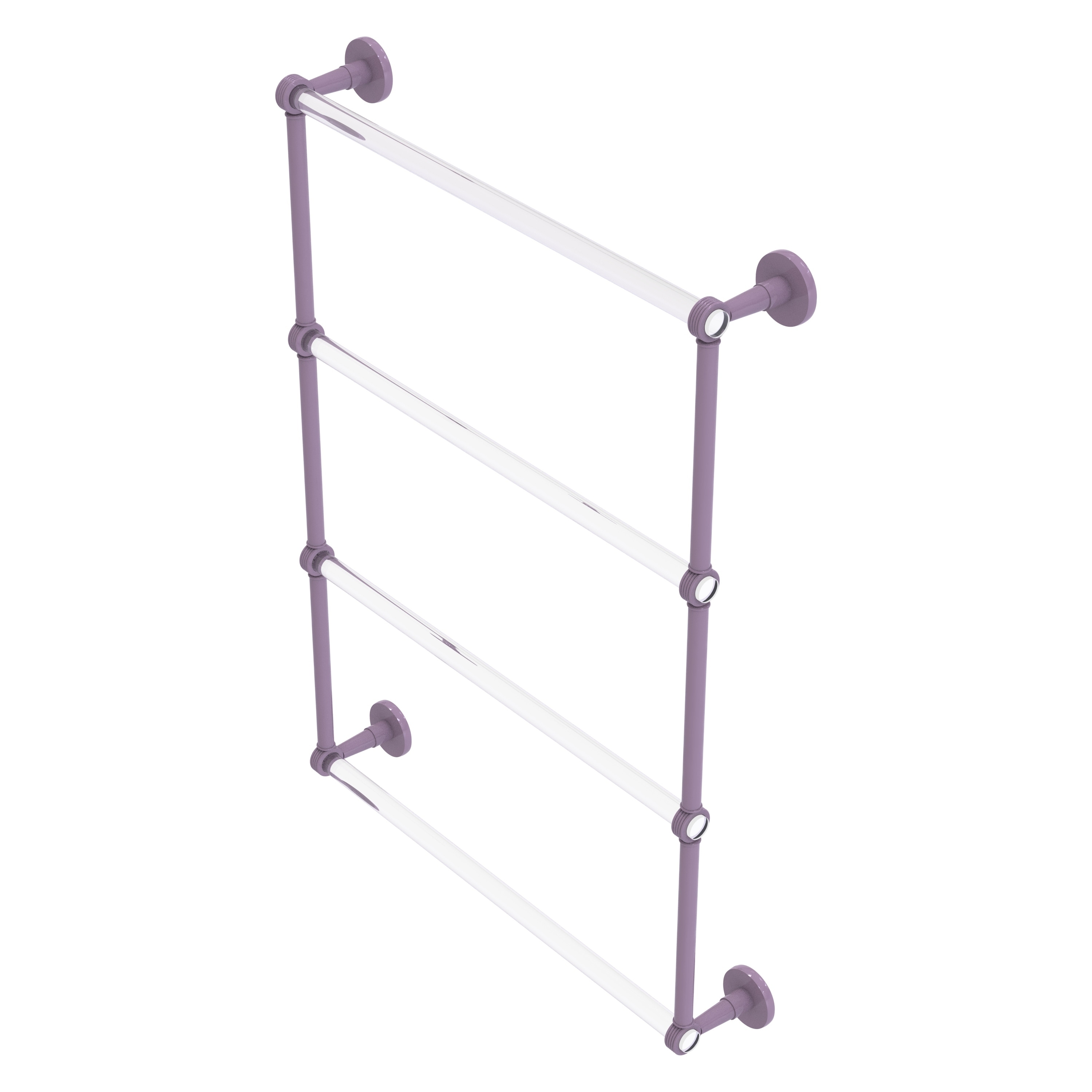 Allied Brass Clearview Collection 4 Tier 24 Inch Ladder Towel Bar with Grooved Accents