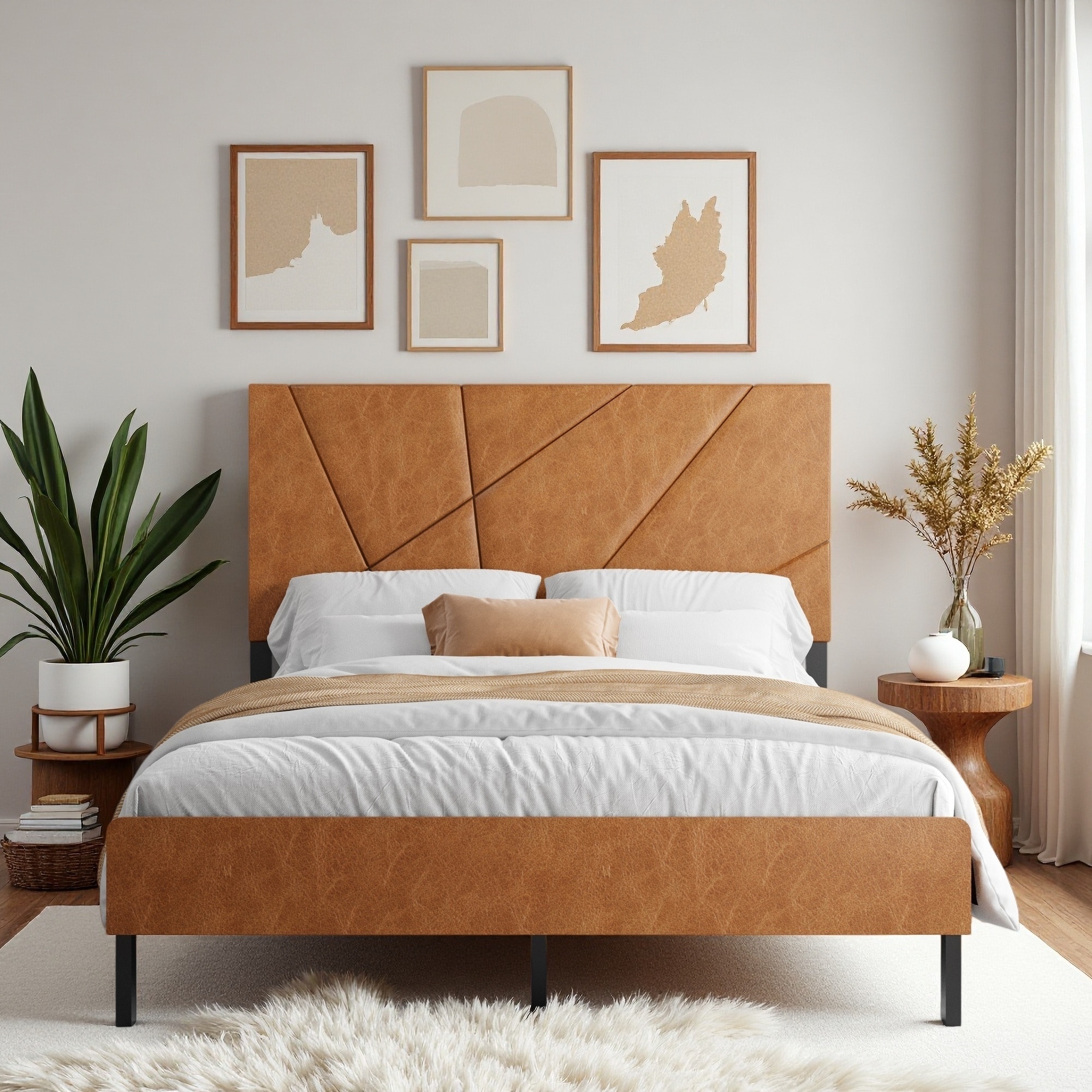Metal Platform Bed Frame with Under-Bed Storage and No Box Spring Needed