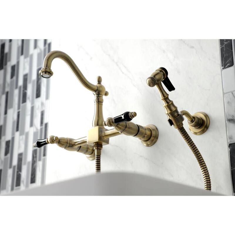 Kingston Brass Duchess 1.8 GPM Wall Mounted Widespread Bridge Kitchen