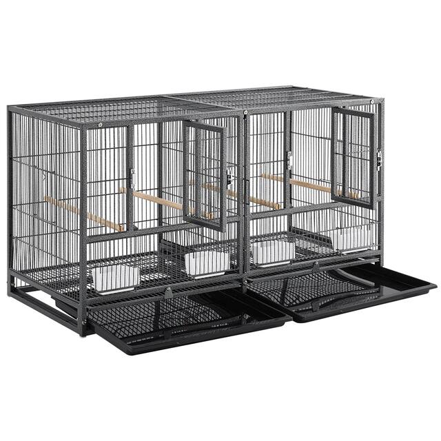 Yaheetech 21'' Stackable Divided Breeder Bird Cage for Small Birds 37