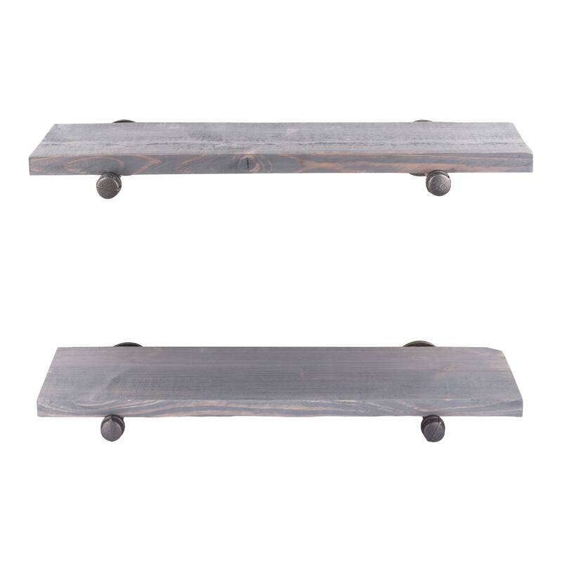Restore Wood 24 in. Wall Shelf Straight Steel Pipe Brackets, Set of 2