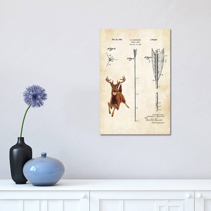 iCanvas "Whitetail Deer" by Patent77 Canvas Print - 18x12x1.5