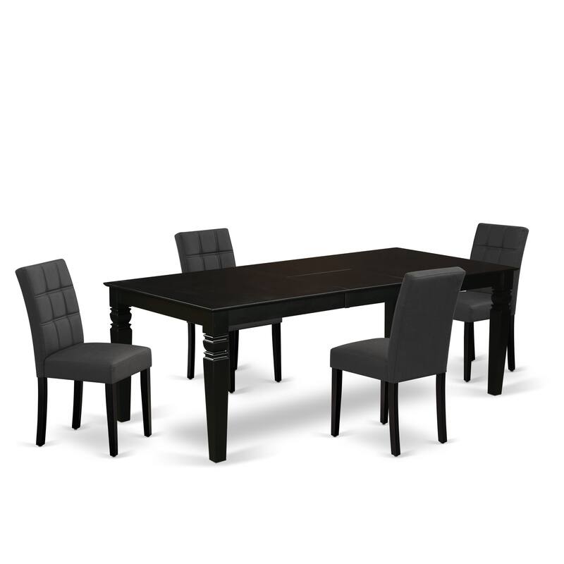 East West Furniture Dining Table Set Contains a Rectangle Kitchen Table and Chairs, Black (Pieces Options)
