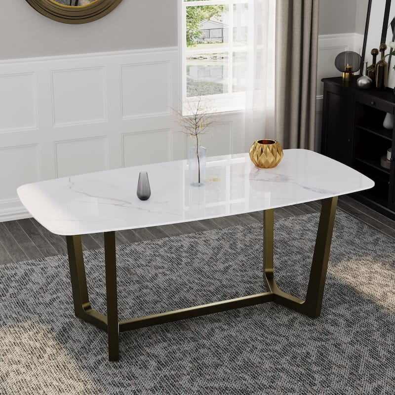 Brushed Bronze Dining Table Set