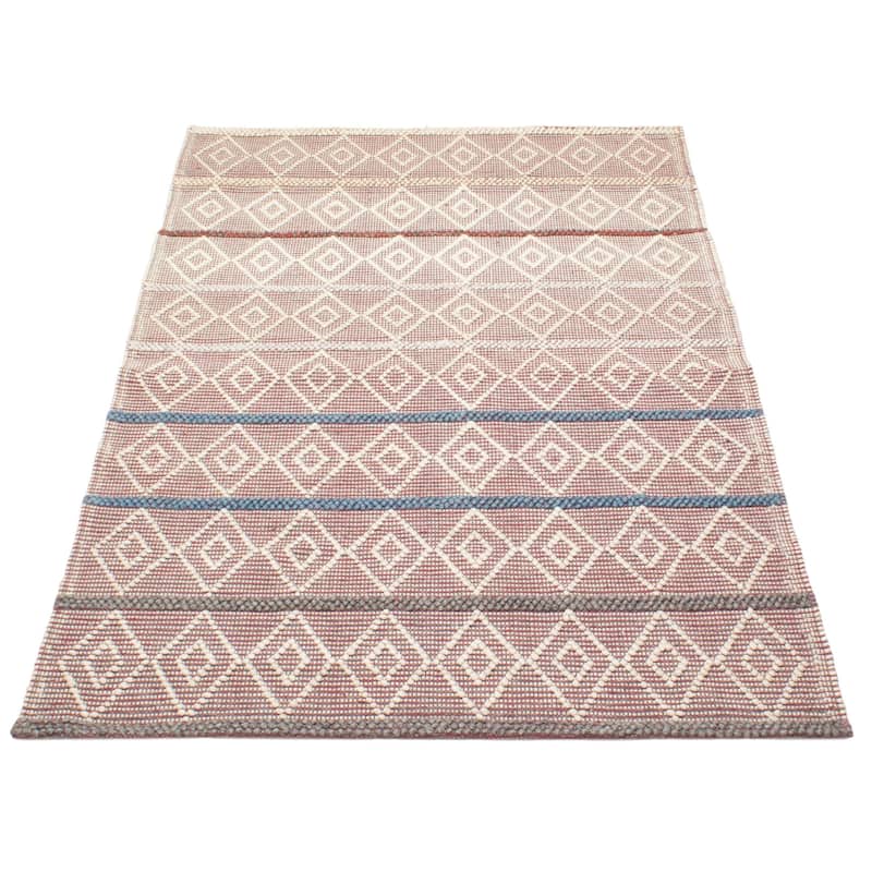 ECARPETGALLERY Braid weave Sienna Burgundy Wool Rug - 5'1 x 7'9