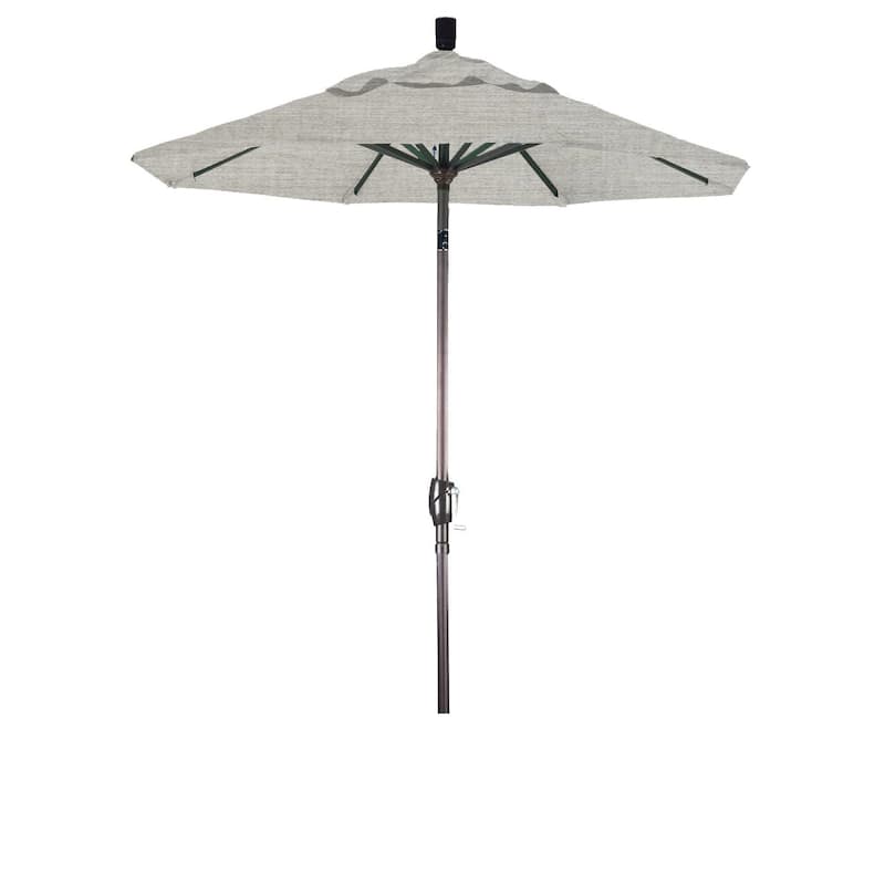 California Umbrella 6' Rd. Aluminum Patio Umbrella, Crank Lift, Push Button Tilt, Sunbrella fabric, Bronze Finish