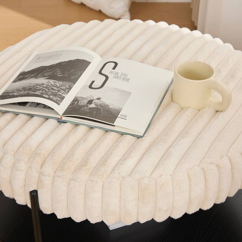 30.9"Wide Upholstered Round Ottoman
