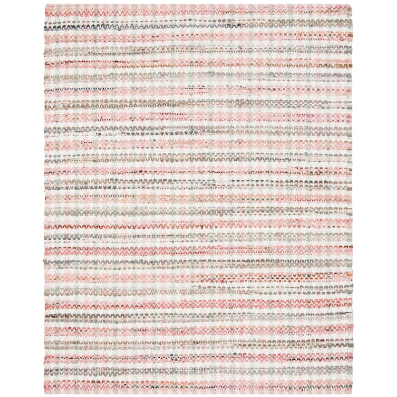 SAFAVIEH Handmade Flatweave Montauk Hermanda Casual Cotton Rug - 8' x 10' - Pink/Multi