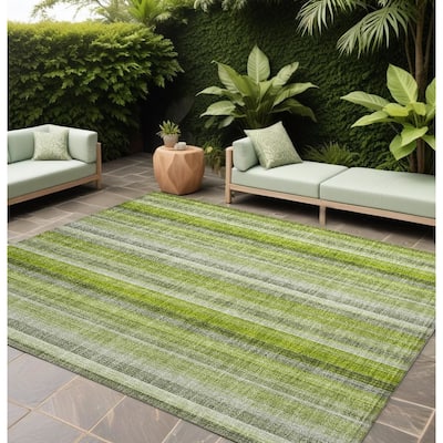 Alvari Stripe Weather Resistant Timeless Fusion Outdoor Rug