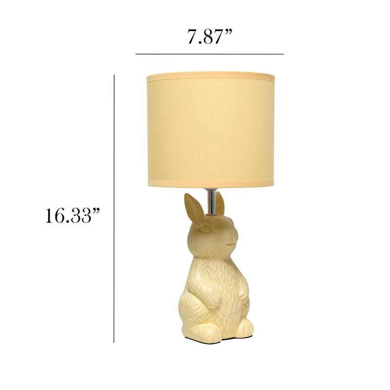 16.33 in. Yellow Finish Table Lamp with Yellow Shade, Sturdy Table Lamp for Living Rooms and Bedrooms