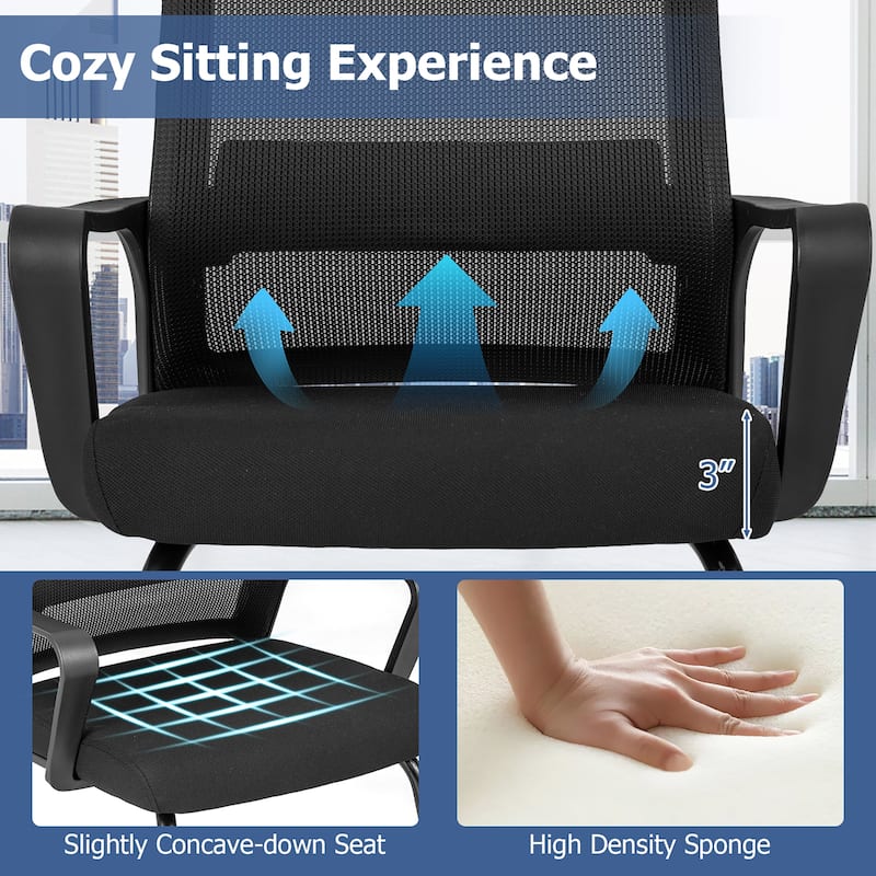 Gymax Office Guest Chair Set of 10 Conference Reception Chair w/