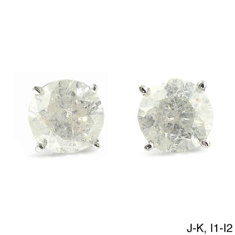 Auriya Platinum 1 1/4ctw Round Diamond Stud Earrings Clarity-enhanced (E-F, G-H, H-I or J-K, SI1-SI2, I1-I2 or I2-I3) - J-K, I1-I2