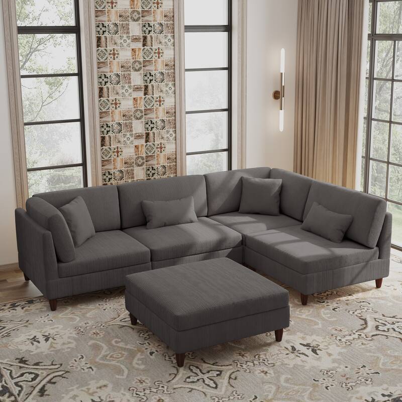 Free Combination Multi-Shaped Corduroy Sofa Modular