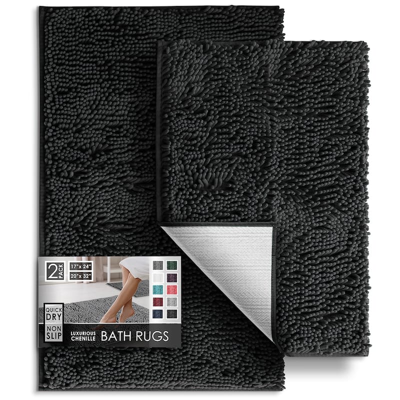 Empyrean Non-Slip Super Plush Chenille Bathroom Rugs