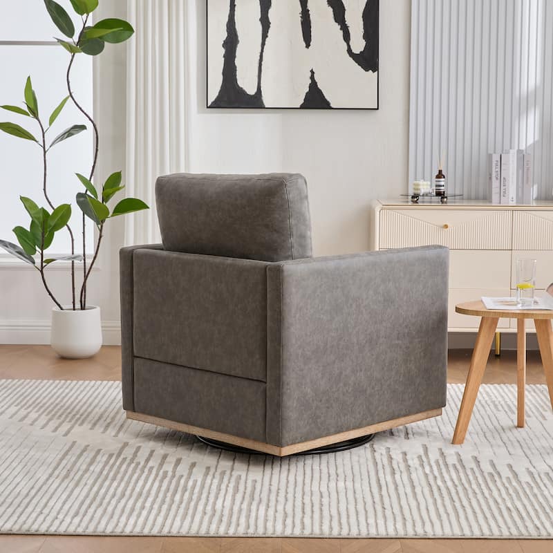 360-Degree Club Chair Barrel Chair, Swivel Accent Chair Single Sofa Chair, Lounge Armchair with Removable Back Pillow