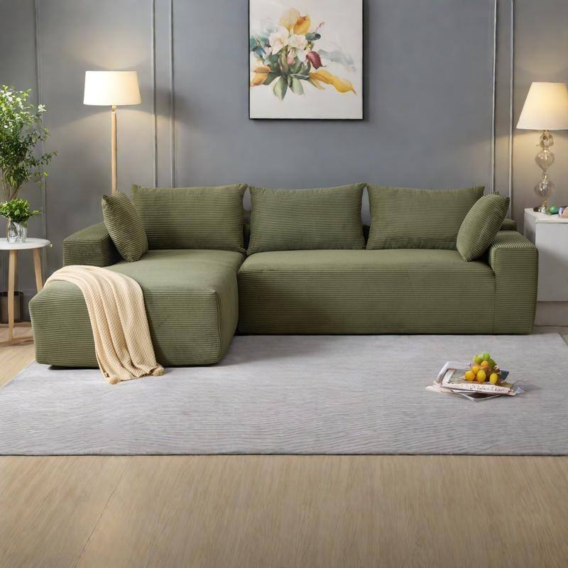 107.88" Chenille Extra-Deep Modular Cloud Sofa with 30D High-Density Foam & Spring Support