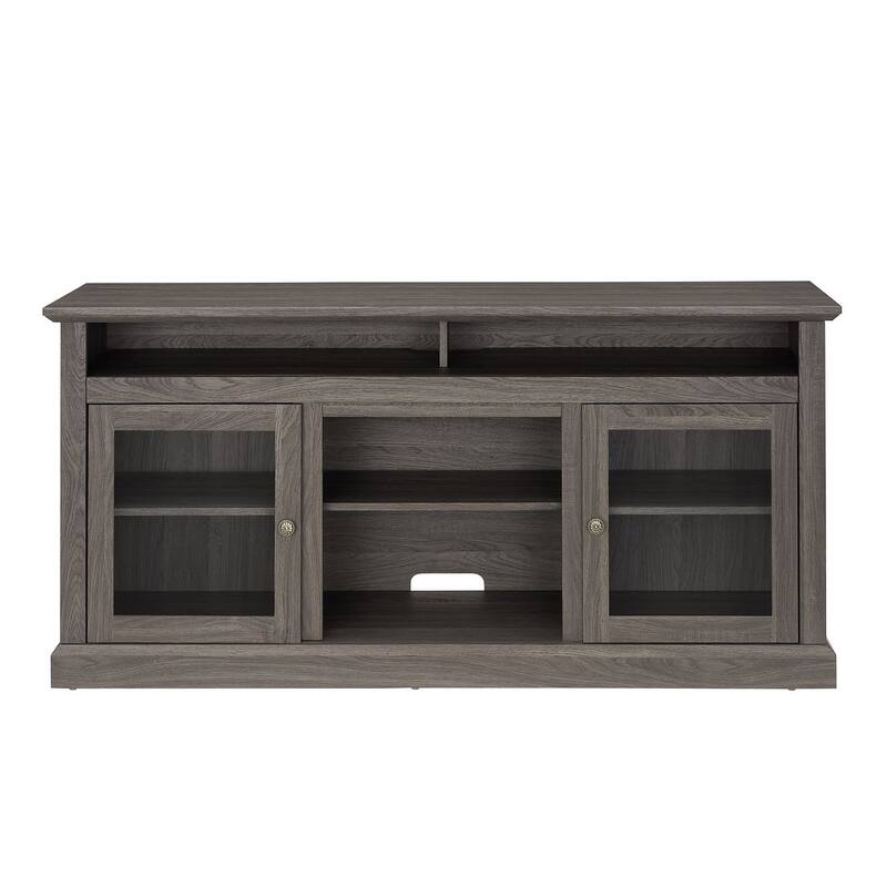 60'' American Traditional Style Contemporary TV Media Stand with Fireplace Insert