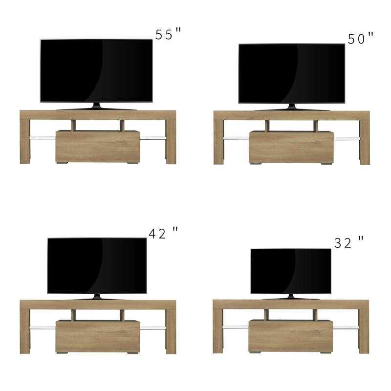 55-Inch Modern TV Stand with LED RGB Lights