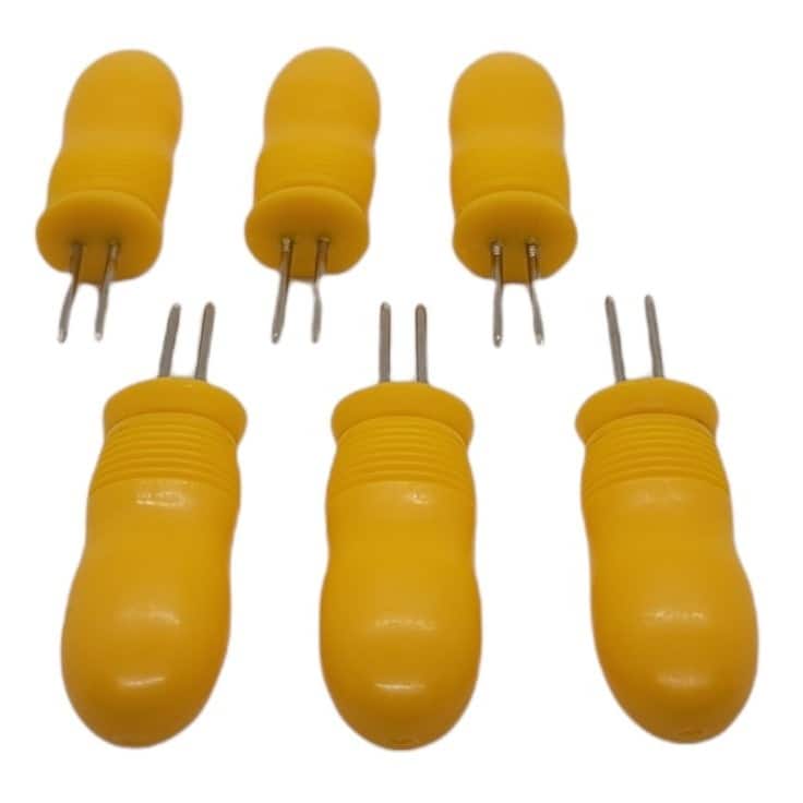 Handy Housewares 6 Piece Jumbo Corn Holders Corn Cob Skewers Handle Set