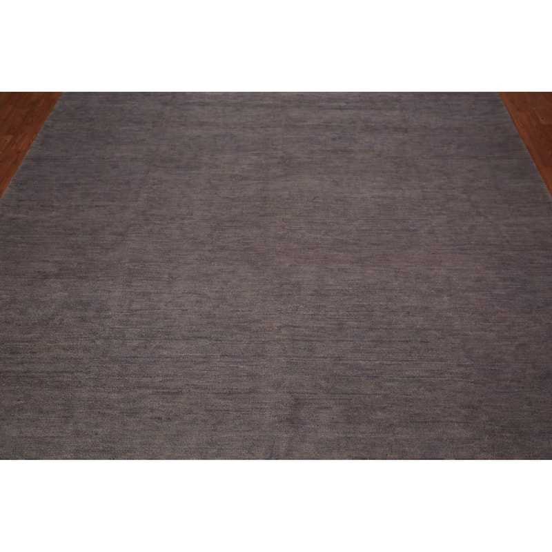 Gray Modern Gabbeh Oriental Area Rug Hand-Knotted Wool Carpet - 6'10" x 9'6"