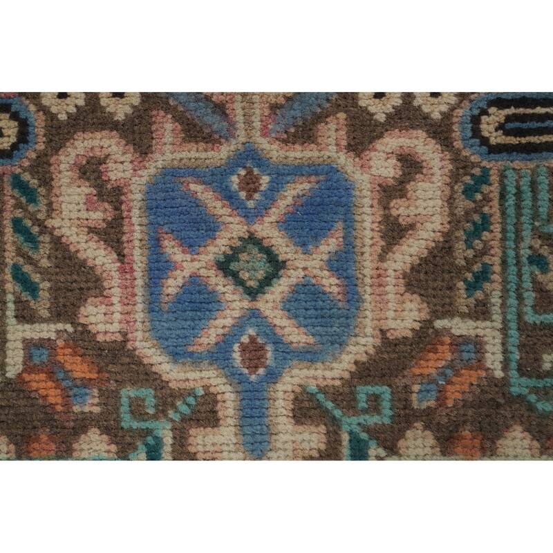 Hand Knotted Oriental 100% Wool Carpet Traditional Floral Peach Tabriz Area Rug - 9' 4'' X 6' 7''