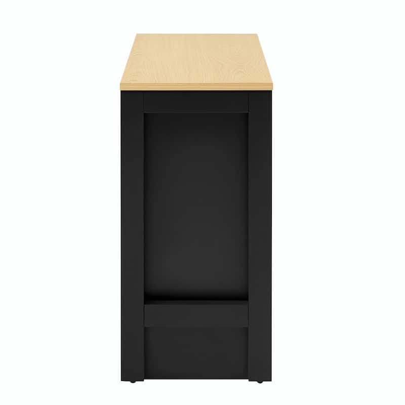 89.7'' Wooden Sideboard with Extendable Table - Multifunctional Storage Cabinet with 2 Doors and 3 Drawers