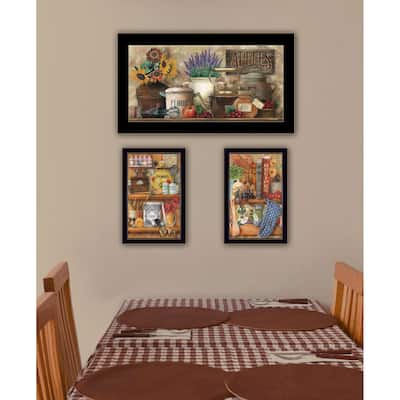 Trendy Decor 4U "Antique Kitchen with Sugar & Spice" Printed Framed Wall Art by Ed Wargo