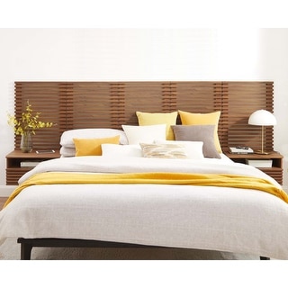 Vidalia Mid-century Modern Walnut Wooden Floating Queen Size Headboard ...