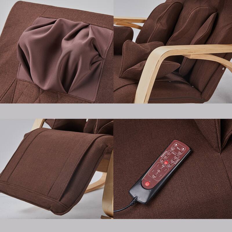 Full Body Massage Recliner Chair with Rocking and Heating, 5 Angle Adjustment, Airbag Hip Massage, Neck Kneading
