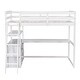 preview thumbnail 20 of 25, Wood Loft Bed Sturdy Frame with Desk and Shelves,2 Drawers,Twin Size