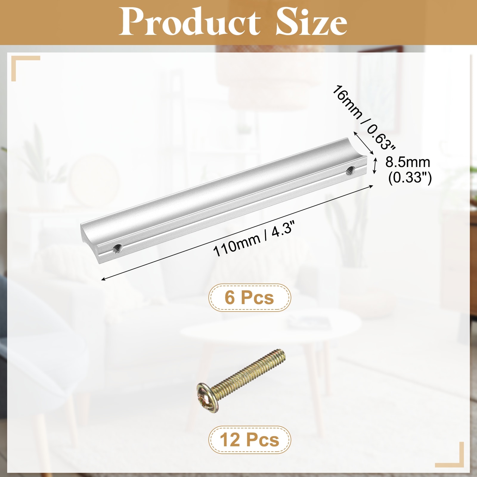 Drawer Pulls, Kitchen Handles, Aluminum Alloy Furniture Hardware Handles for Bathroom Dresser, Wardrobe