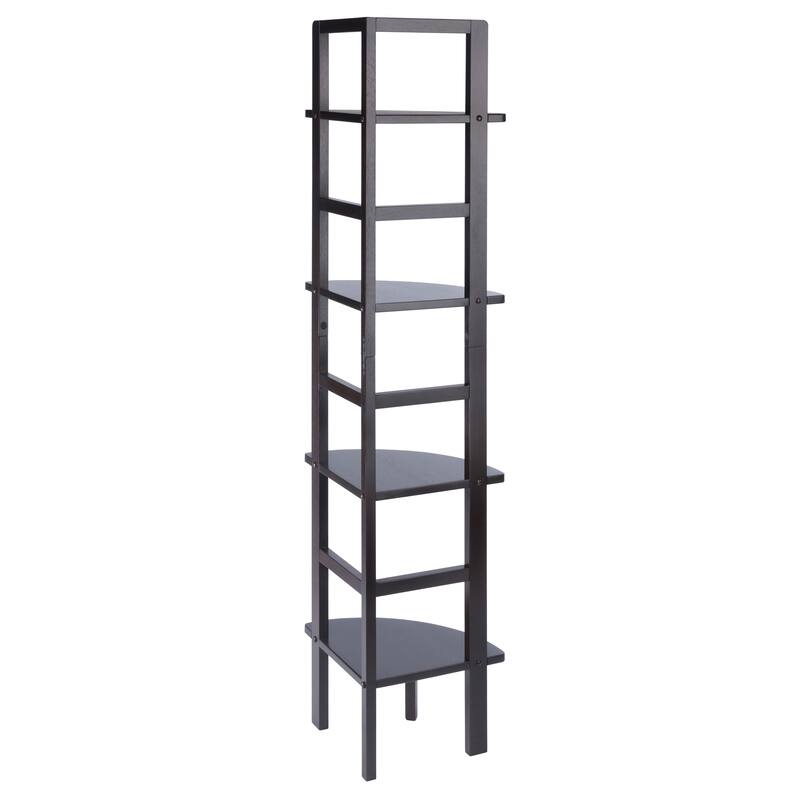 Aiden Corner Baker's Rack, Coffee - 13.86 x 13.86 x 63.58 inches