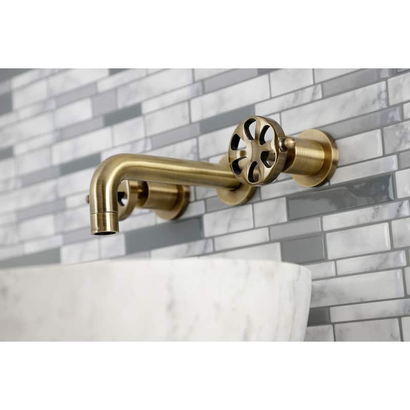 Kingston Brass Belknap Two-Handle 3-Hole Wall Mount Bathroom Faucet