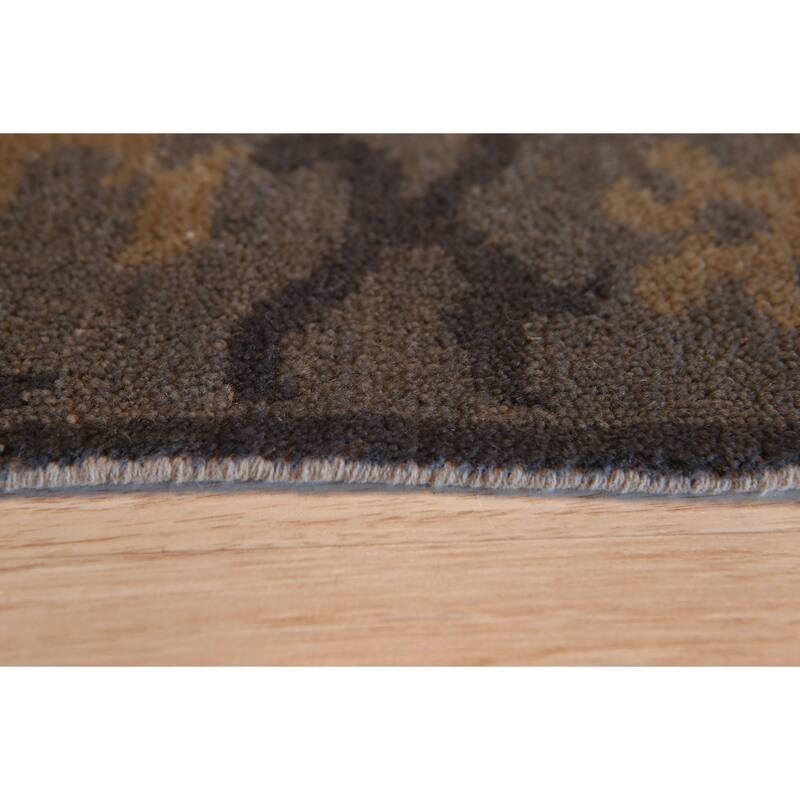 Black Handmade Wool Transitional Rug 6'6 x 17' - Hand Knotted Natural Dyes Soft Pile Cotton Foundation - N/A
