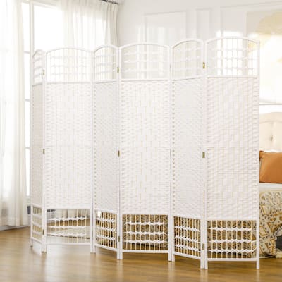 6-Panel Folding Room Divider Privacy Screens