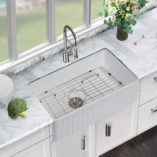 30 Inch Kitchen Sink Apron Front White Ceramic Porcelain ...