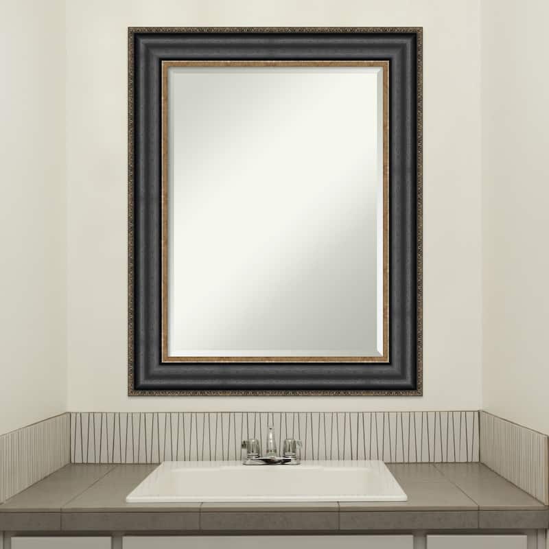 Beveled Bathroom Wall Mirror - Thomas Black Bronze Frame - Thomas Black Bronze