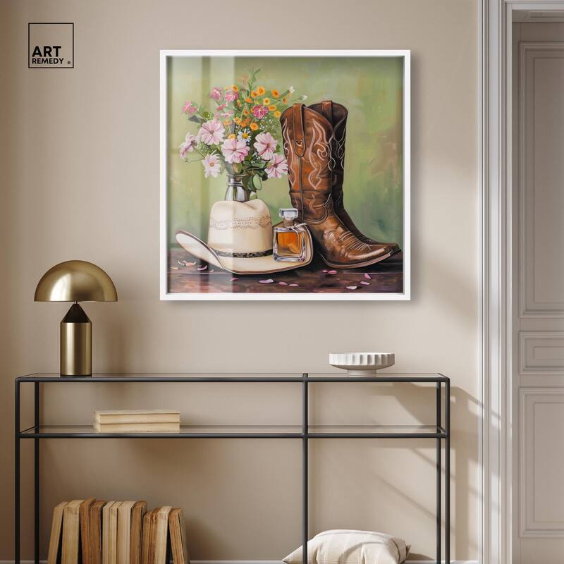 Spring Green Cowboy Necessities Shadowbox by Art Remedy