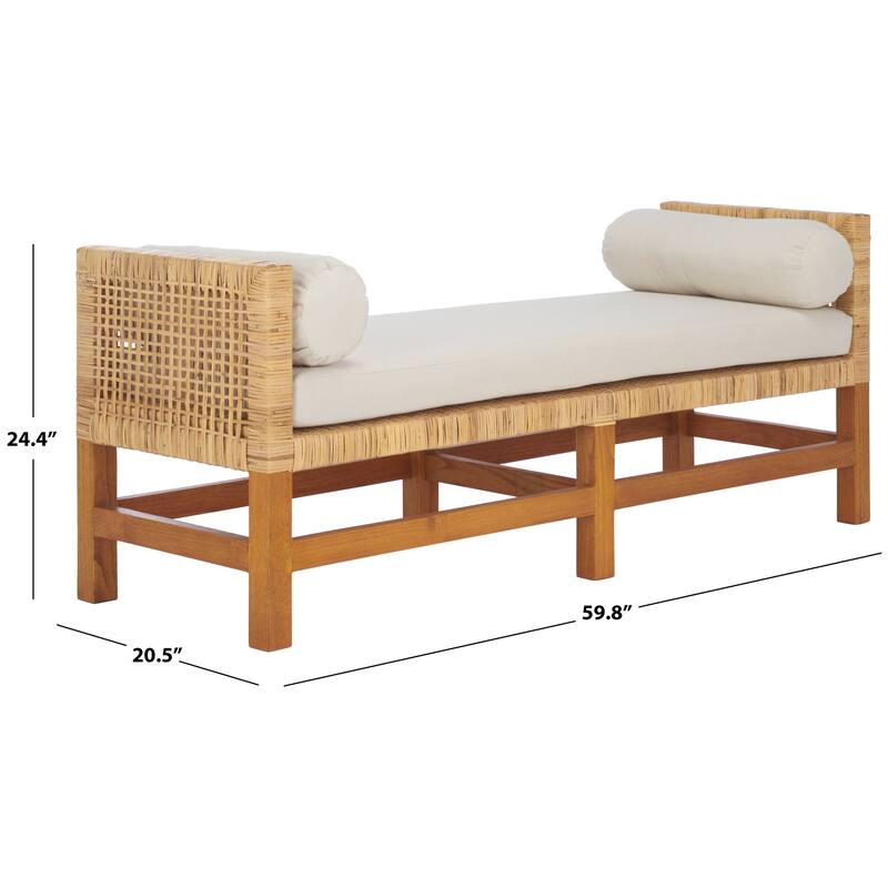 SAFAVIEH Couture Chrysene Teakwood Bench - 60"W x 21"D x 24"H