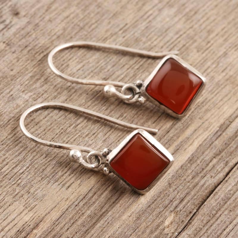 NOVICA Happy Kites, Carnelian dangle earrings - 0.9*0.4